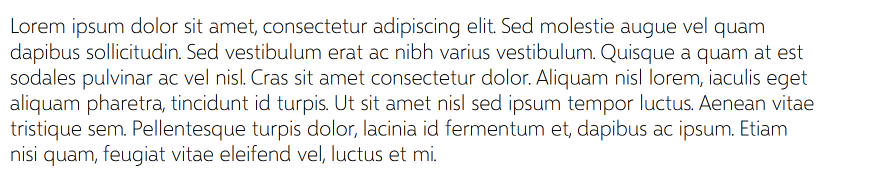 Lines of serif text with optically generated spacing